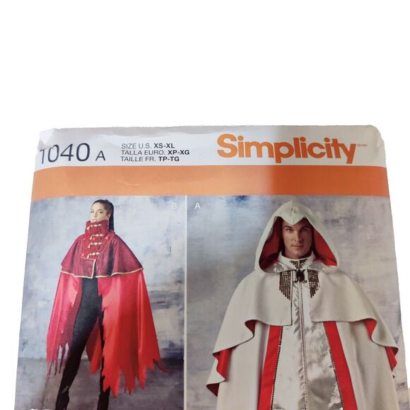 Simplicity 1040  Steampunk Capes  Size XS-XL Uncut - Picture 2 of 4